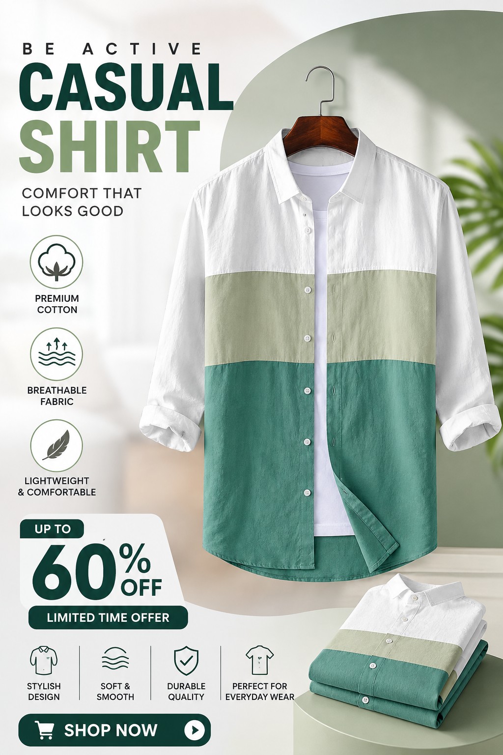 Afflatus Menβs Casual Shirt with Geometric Print