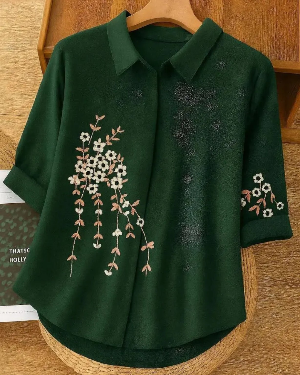 Elegant Green Embroidered Shirt